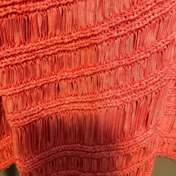 Chico’s Women’s 3/4 Sleeve Coral Open Front Cardigan‎ Sweater Chicos Size 1 US 8 - Picture 2 of 5